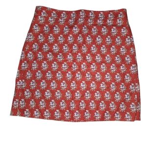 J. Crew Coral Floral Cotton Blend Mini  Skirt Size 4